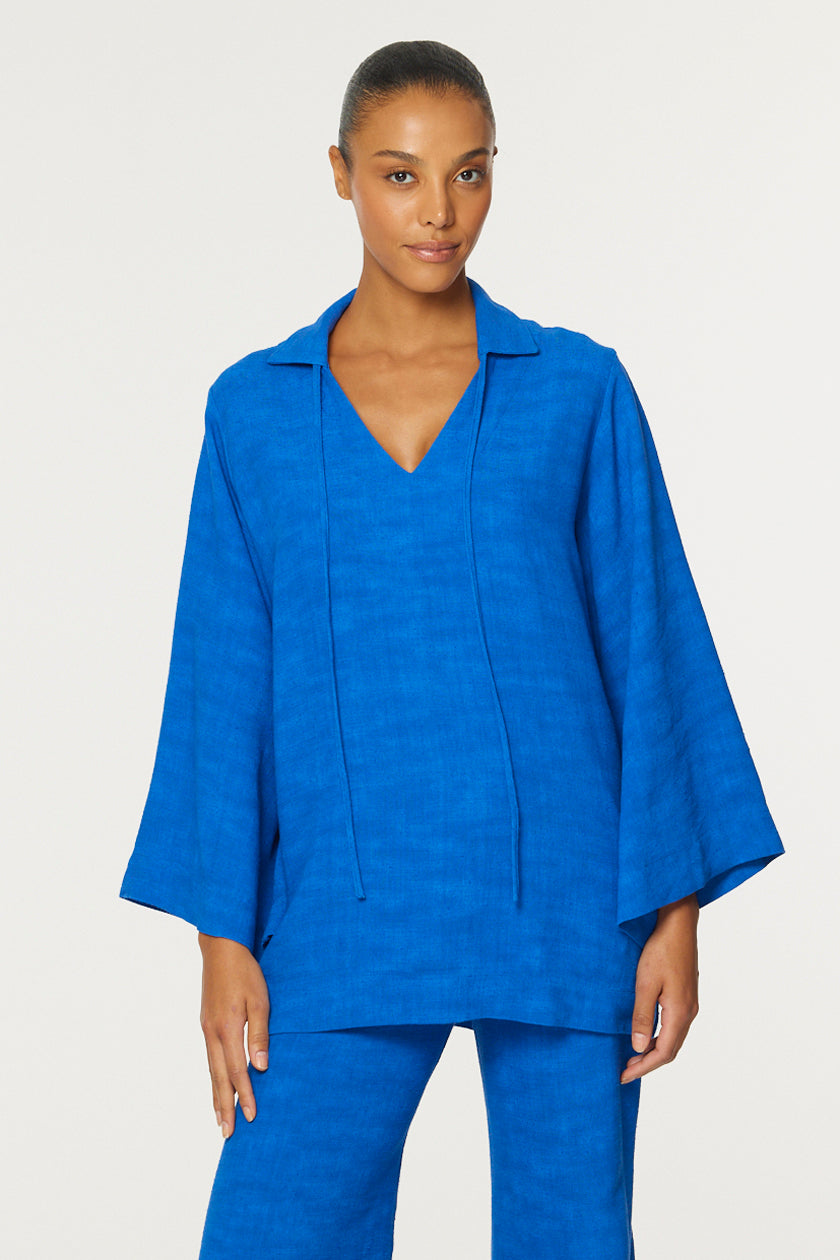 THE TUNIC in COBALT BLUE SHANTUNG