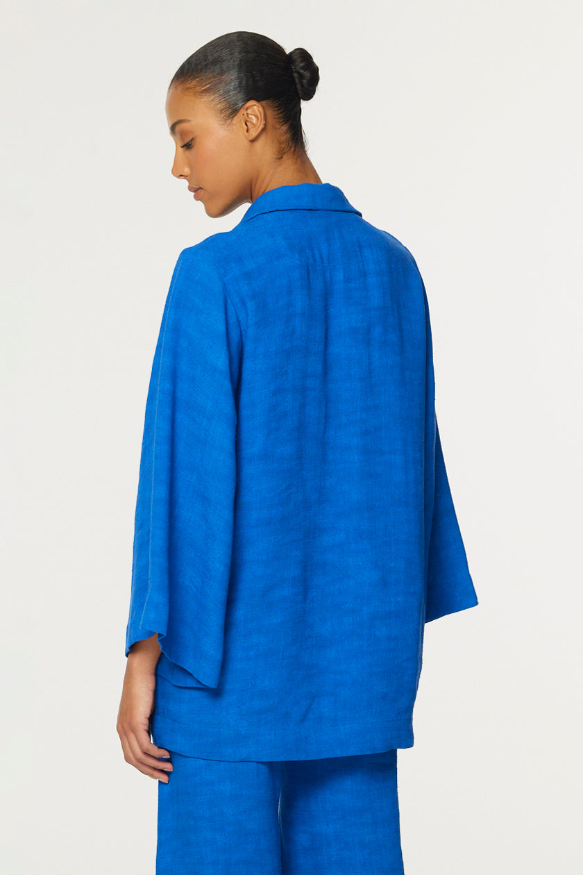 THE TUNIC in COBALT BLUE SHANTUNG