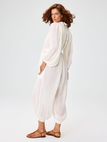 THE POET JUMPSUIT in WHITE GAUZE