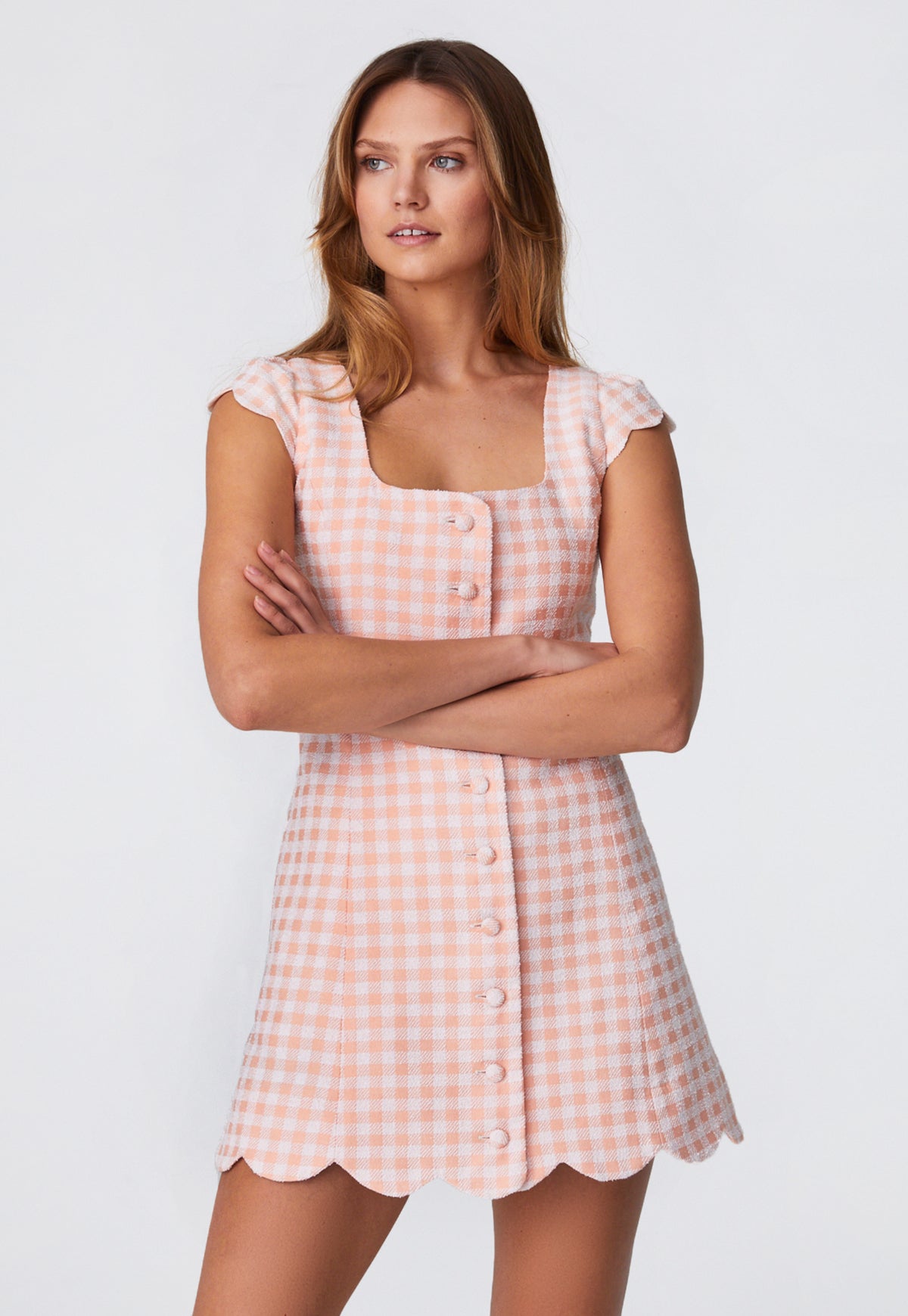 Lisa Marie Fernandez Scalloped Cap Sleeve Minidress in Coral at Nordstrom, Size 3 Lisa Marie Fernandez Scalloped Cap Sleeve Minidress in Coral at Nordstrom, Size 3