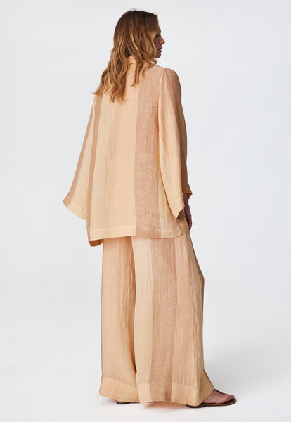 THE LOW-WAIST WIDE LEG PANT in DESERT AWNING STRIPED GAUZE
