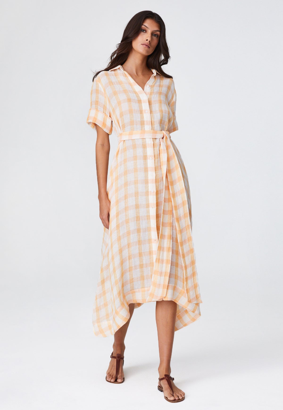 gingham shirt dress womens SLEEPY JONES