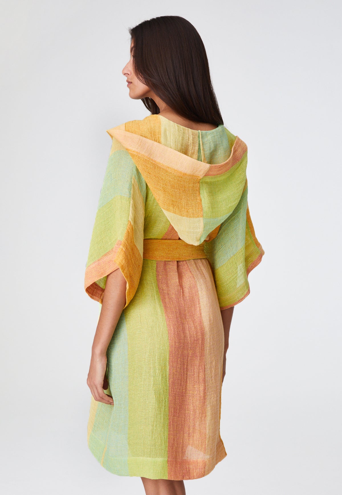 THE DRESSING GOWN in CITRUS AWNING STRIPED GAUZE