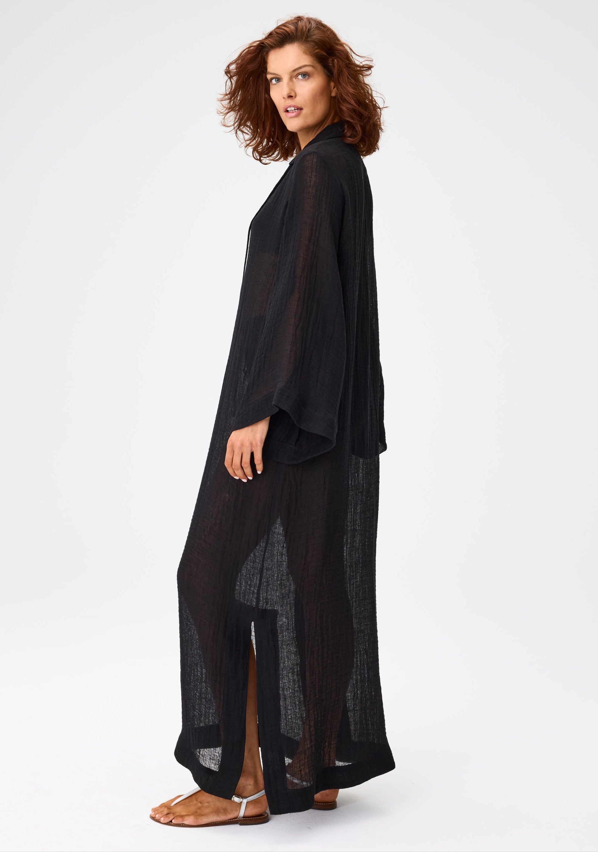 THE TUNIC CAFTAN in BLACK SORRENTO GAUZE