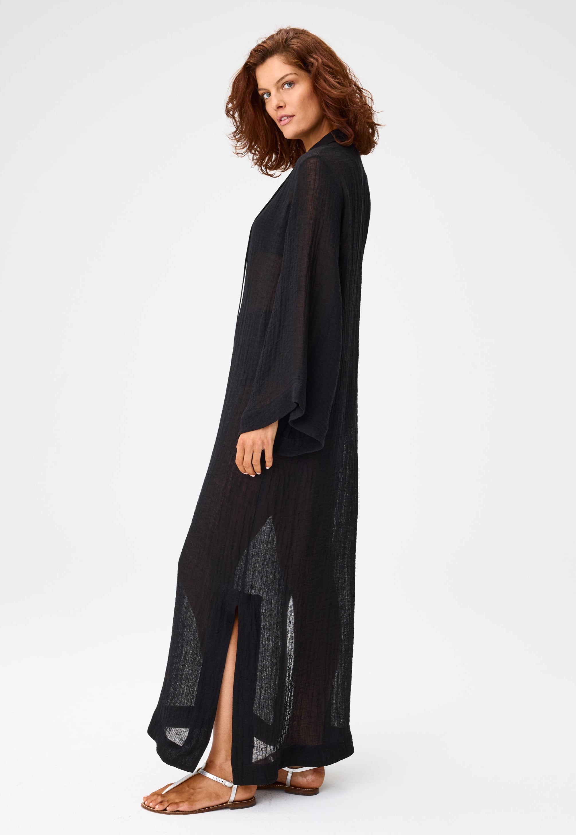 THE TUNIC CAFTAN in BLACK SORRENTO GAUZE