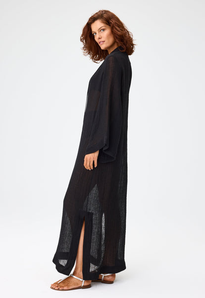 THE TUNIC CAFTAN in BLACK SORRENTO GAUZE