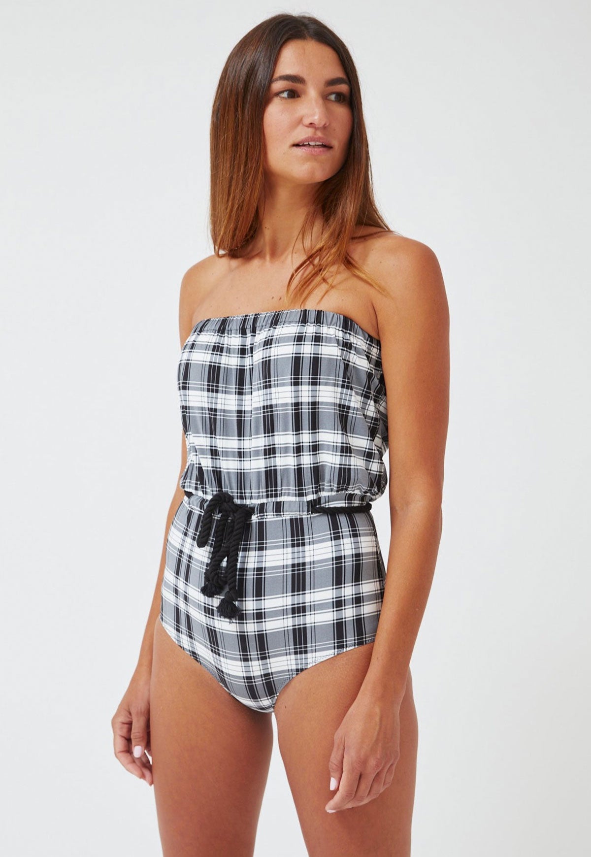 THE VICTOR DRAWSTRING MAILLOT in MADRAS PLAID