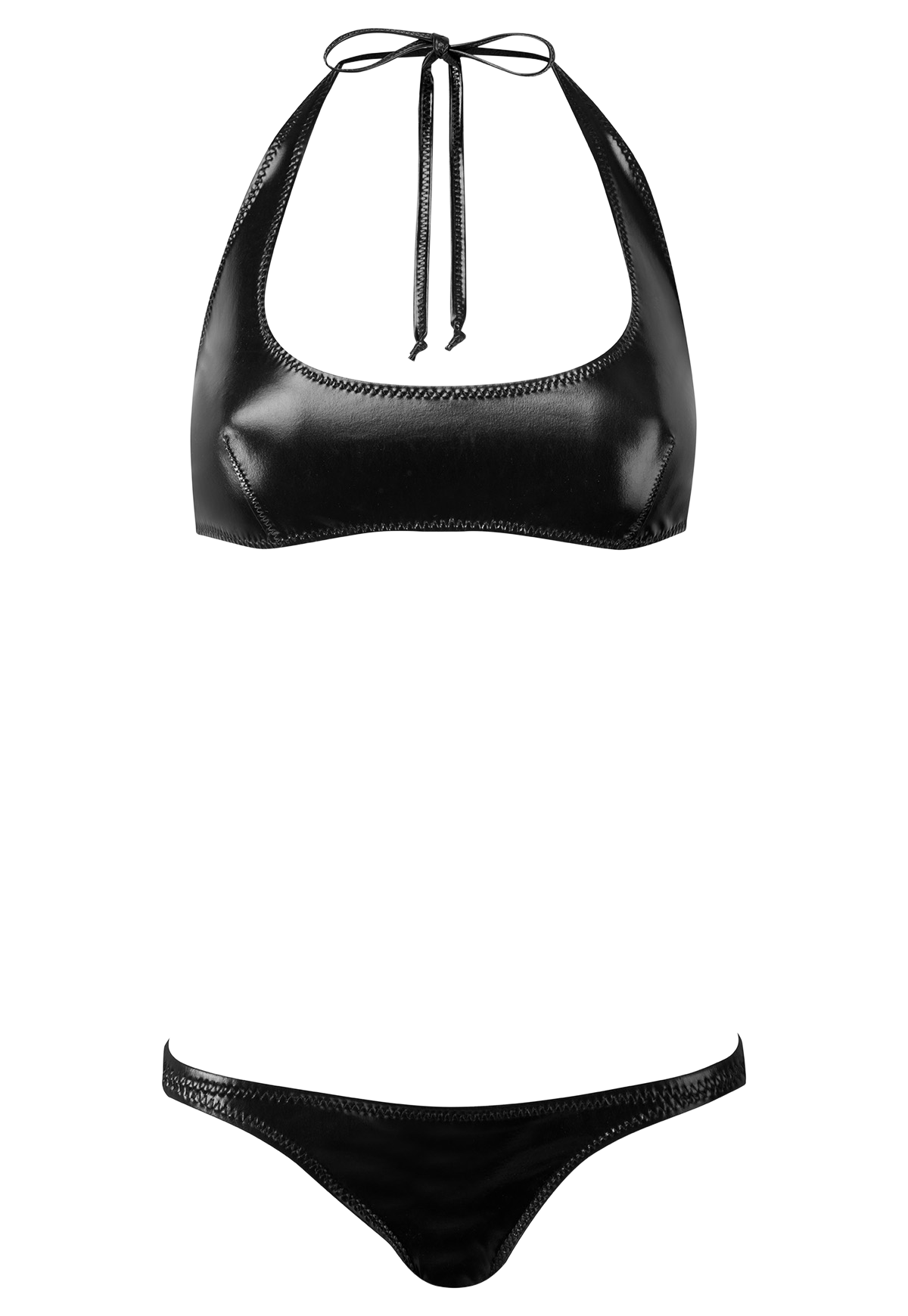 Black pvc bikini top hotsell