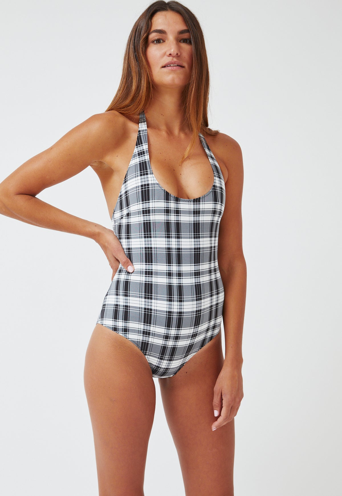 THE AMBER MAILLOT in MADRAS PLAID