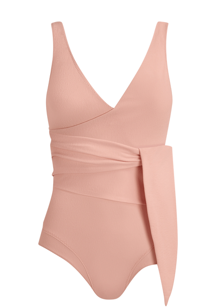 THE DREE LOUISE MAILLOT in PEACH CREPE