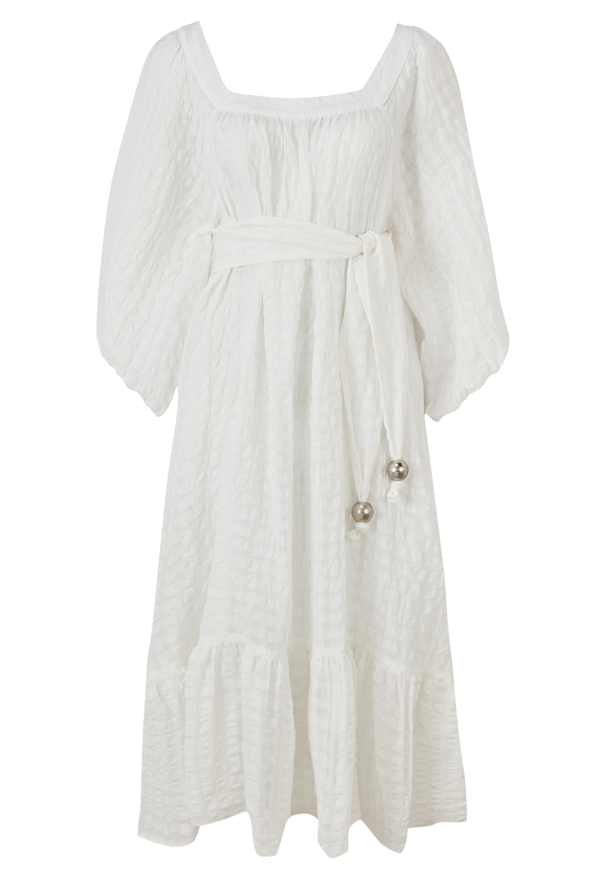 LAURE WHITE TIE DYE CHECK COTTON DRESS Lisa Marie Fernandez