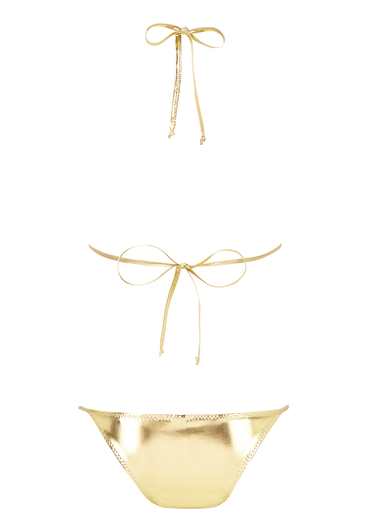 THE PAMELA STRING BIKINI in SOFT GOLD PVC
