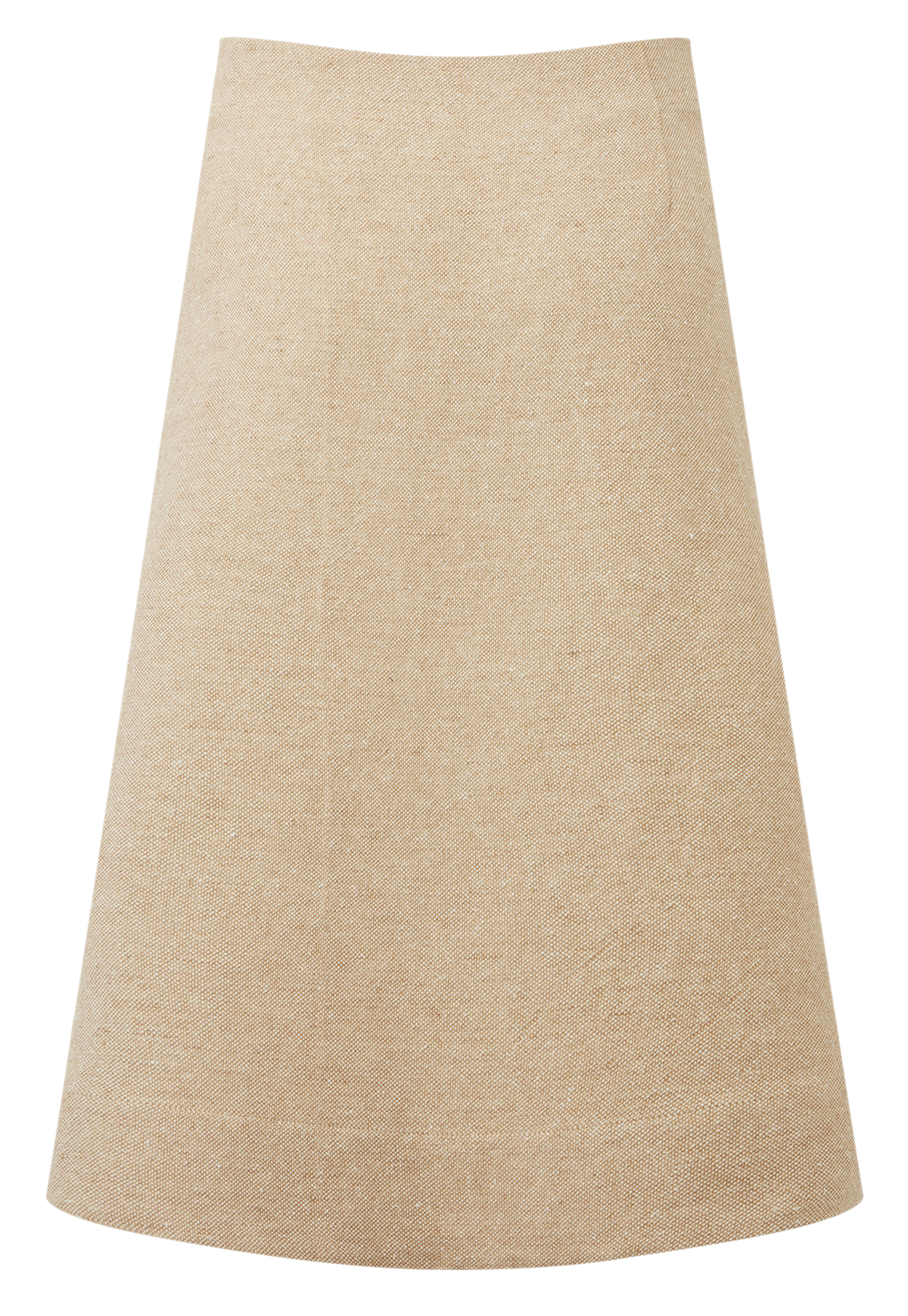 THE SCALLOP A-LINE SKIRT in NATURAL SUMMER TWEED LINEN