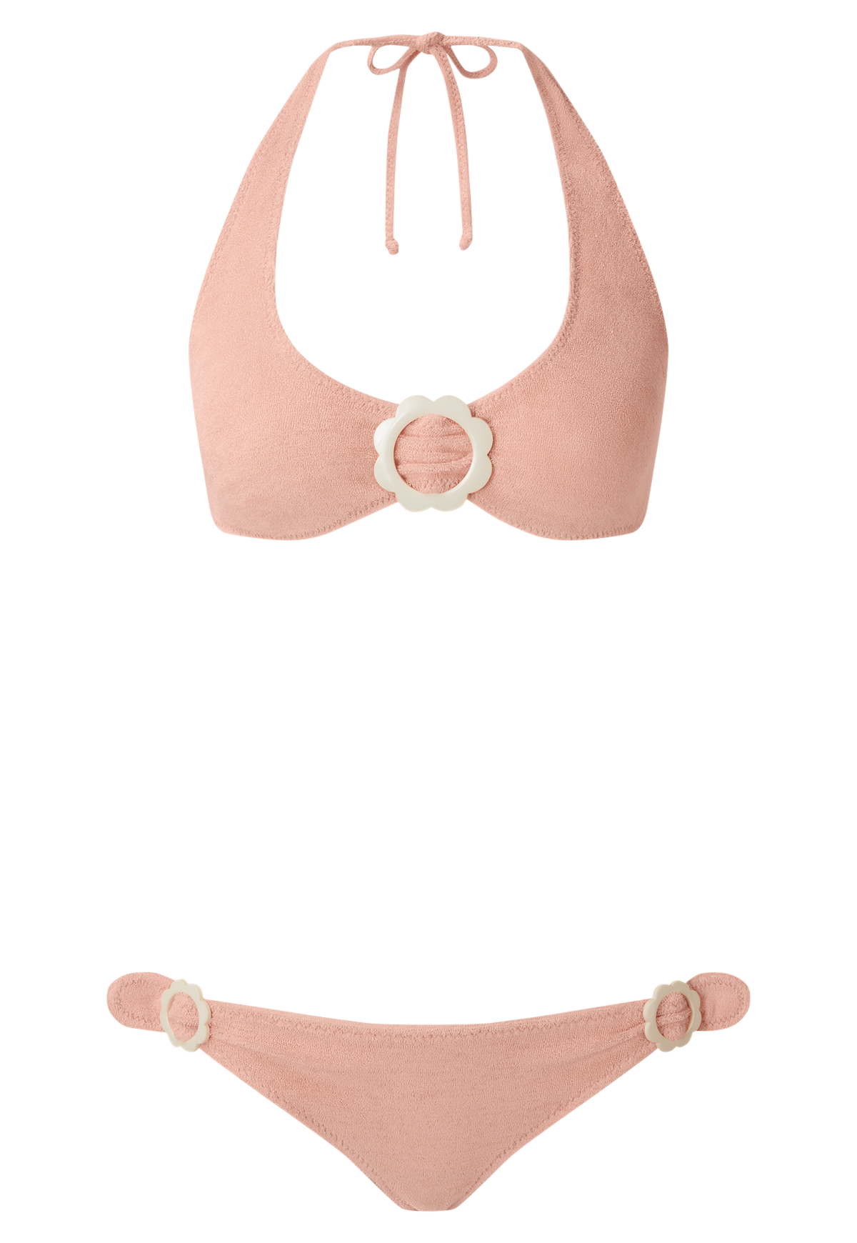 THE SCALLOP BIKINI in PEACH TERRY CLOTH