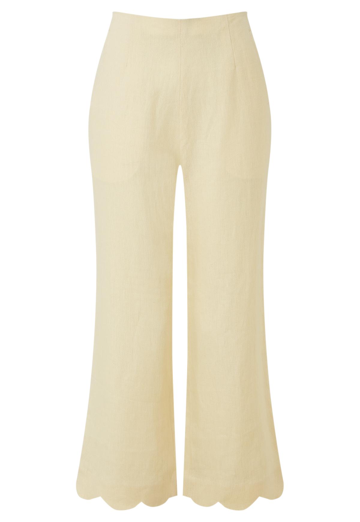 THE SCALLOP PANT in BUTTER YELLOW LINEN