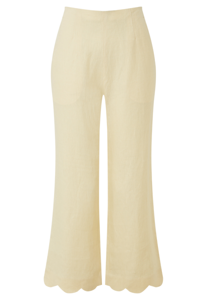 THE SCALLOP PANT in BUTTER YELLOW LINEN
