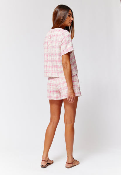 THE T-SHIRT in in PINK TWEED