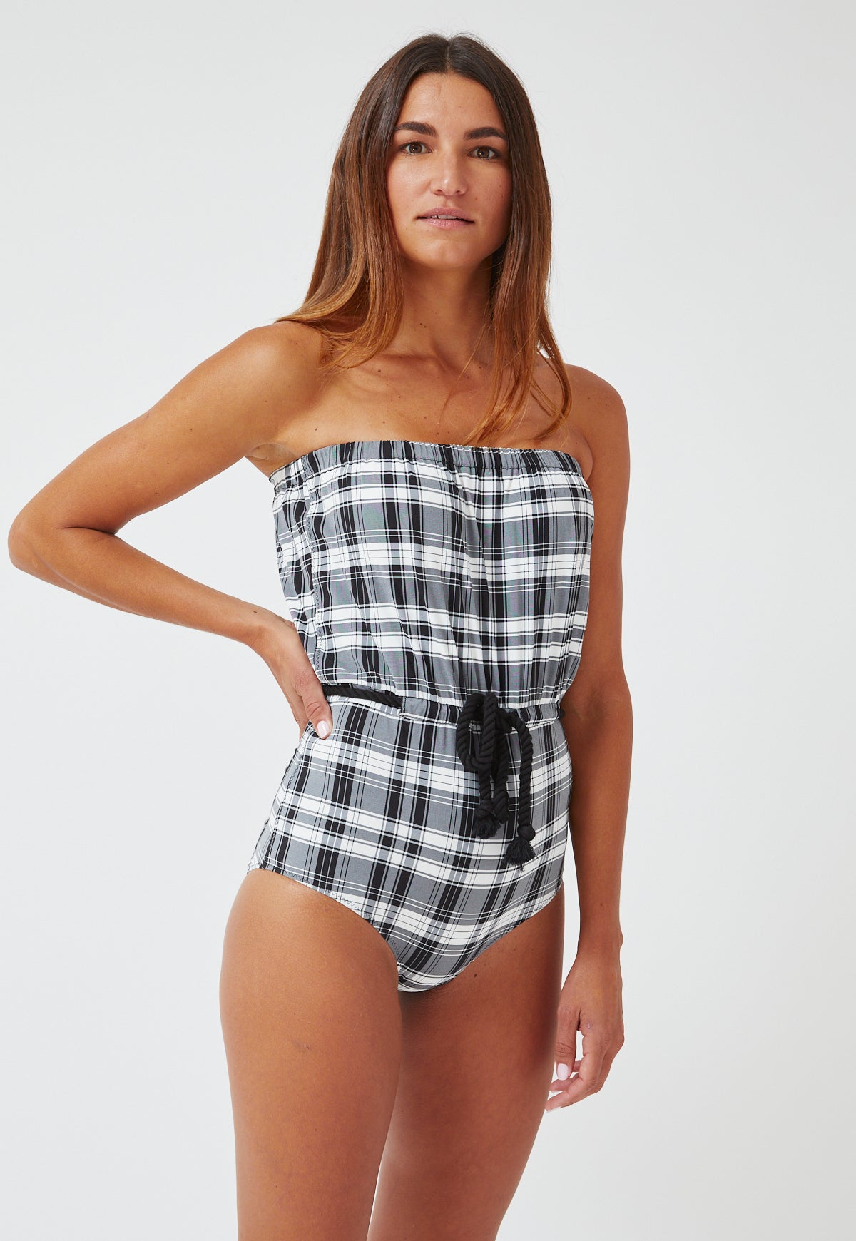 THE VICTOR DRAWSTRING MAILLOT in MADRAS PLAID